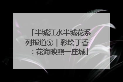 半城江水半城花系列报道⑤｜彩绘丁香：花海映照一座城
